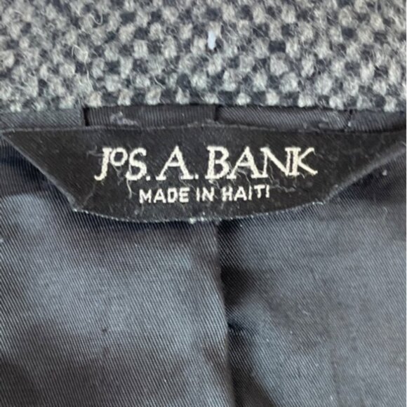 Jos. A. Bank Mens Gray Coat With Miniature Checekered Pattern - Picture 11 of 12